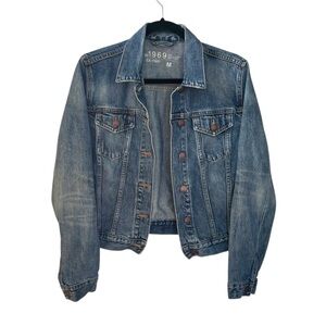 GAP Vintage Icon Flap Denim Jacket Blue M